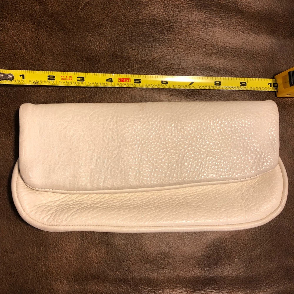 Vintage white leather clutch.